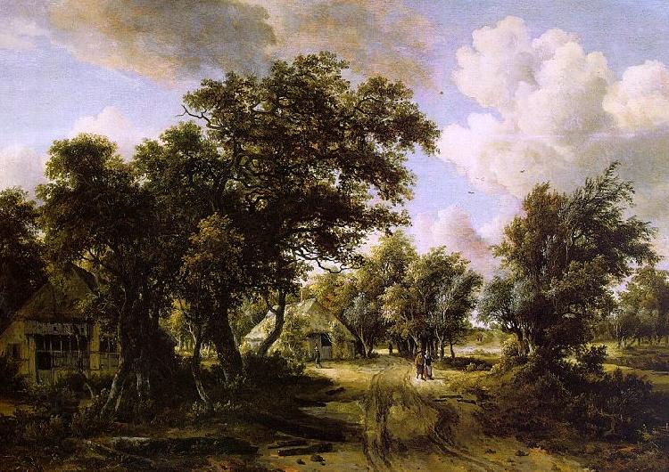Meindert Hobbema Cottages beside a Track through a Wood China oil painting art